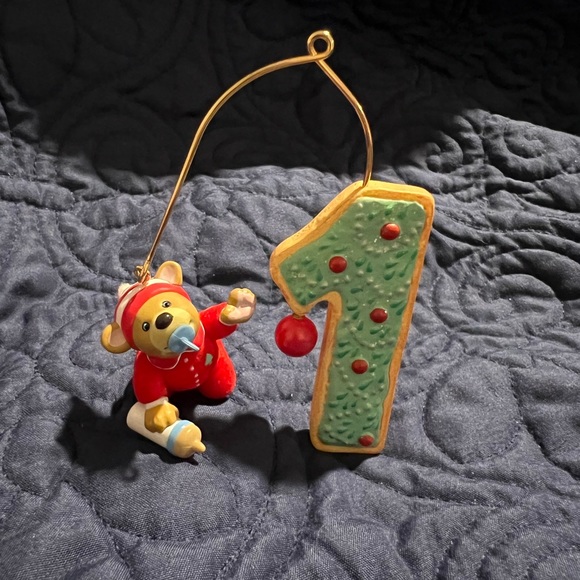 Hallmark keepsake ornament.  2007.  Number 1.  Baby crawling with pacifier. - Picture 1 of 2